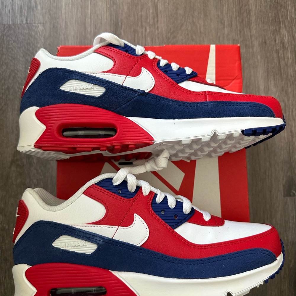 Brand New Nike Air Max 90 Red White Blue Sneakers